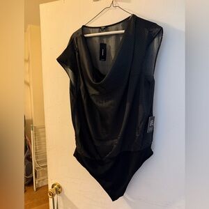 Black and white polka dot bodysuit